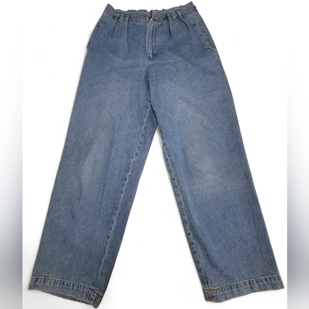 Vintage DKNY Jeans Womens 14 High Waisted Pleated Tapered Mom Denim 90s